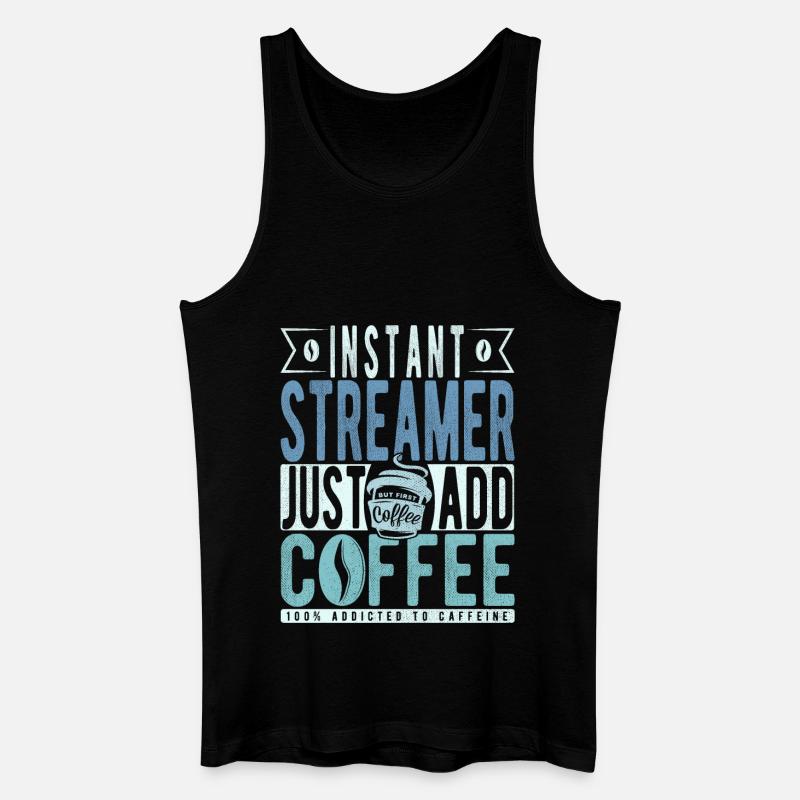 Streamer Kaffee Spruch - Männer Bio Tank Top - Schwarz