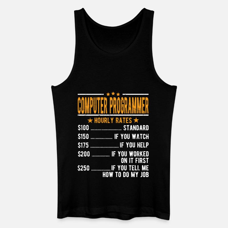 Computer programmer hourly wage - Men’s Organic Tank Top - black