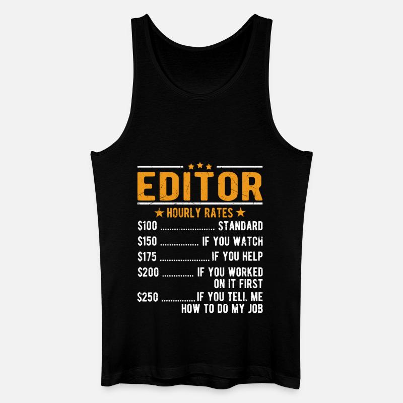 Editor Stundenlohn - Männer Bio Tank Top - Schwarz