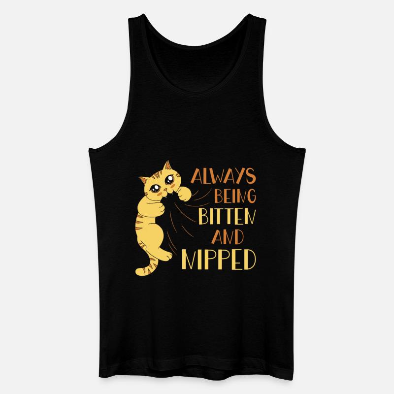 Katze Ich will dich beißen - Männer Bio Tank Top - Schwarz