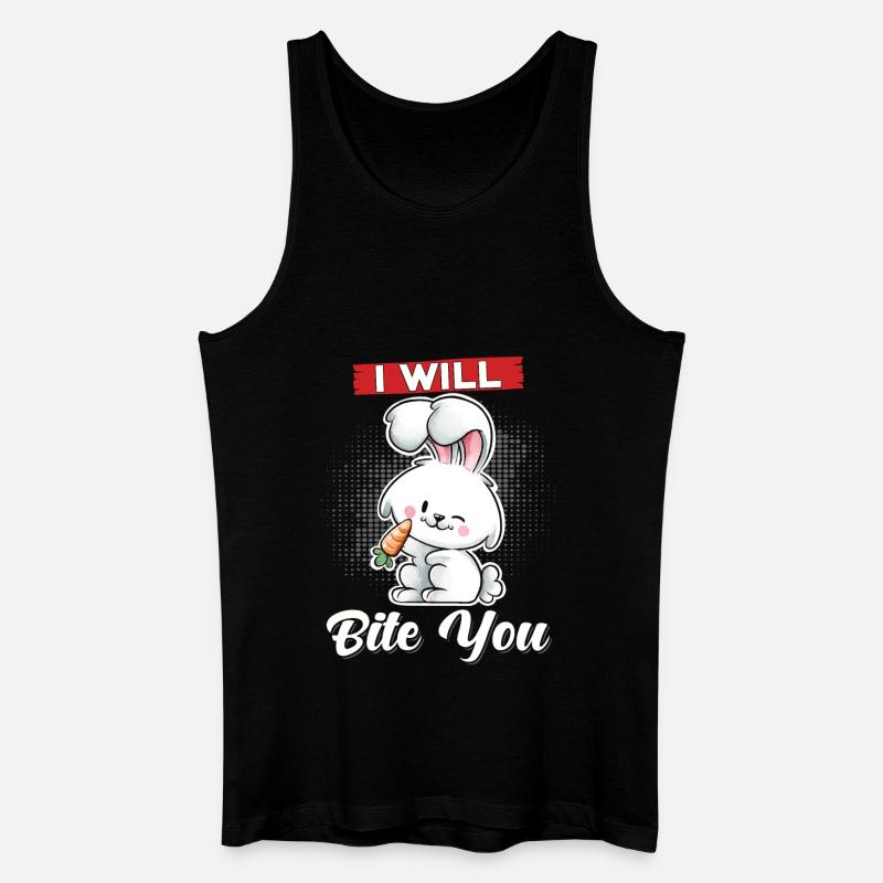 Rabbit Ich will dich beißen - Männer Bio Tank Top - Schwarz