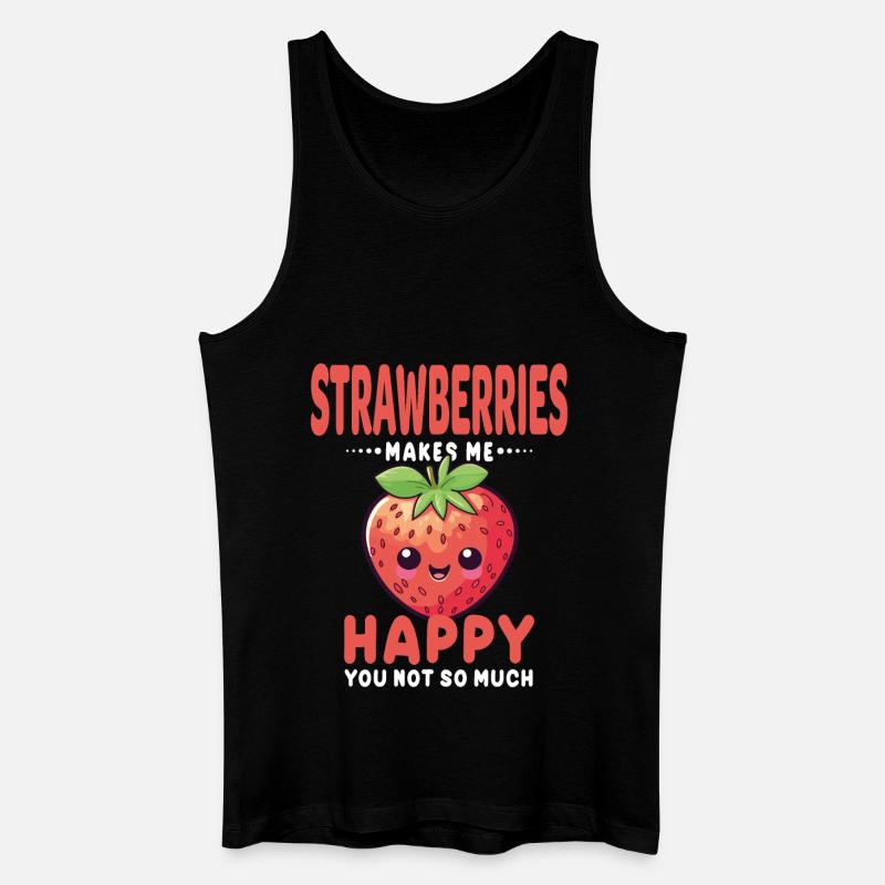 Erdbeere Kawaii - Männer Bio Tank Top - Schwarz