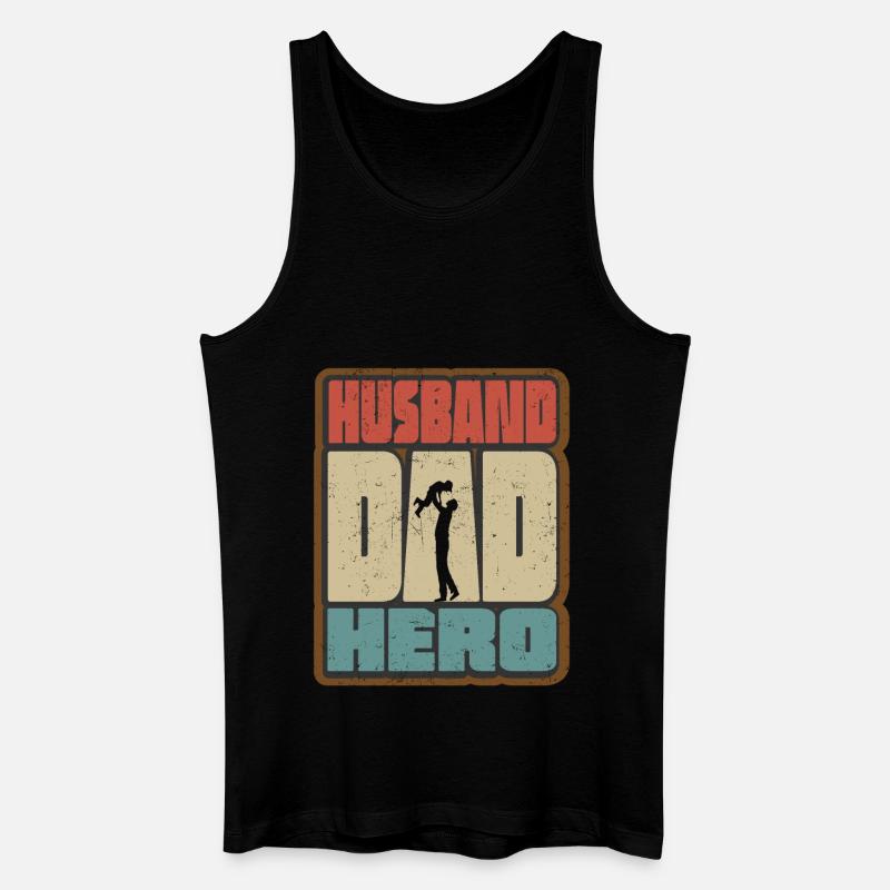Ehemann Papa Held Retro - Männer Bio Tank Top - Schwarz