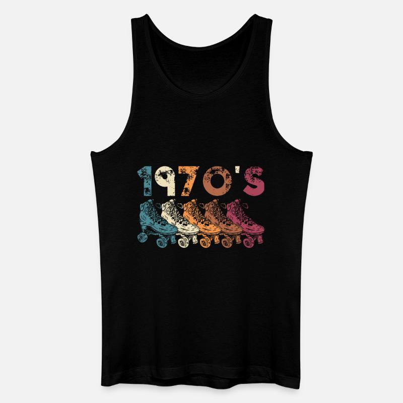 70s Rollerskate Rollerskating - Männer Bio Tank Top - Schwarz