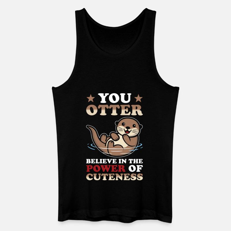 Otter Niedlich - Männer Bio Tank Top - Schwarz