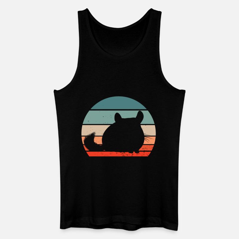 Chinchilla Retro - Männer Bio Tank Top - Schwarz