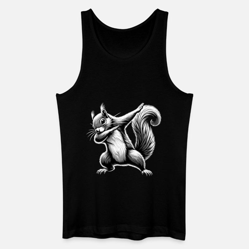 Dabbing Eichhörnchen - Männer Bio Tank Top - Schwarz