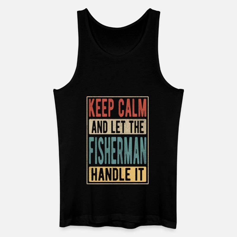 Fischer Retro Geschenk - Männer Bio Tank Top - Schwarz
