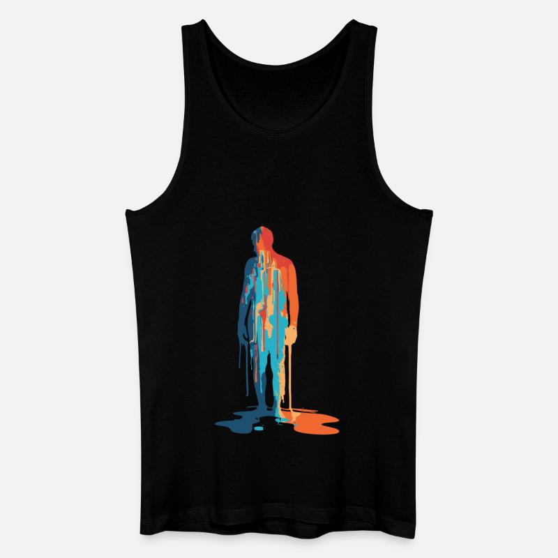 Farbexplosion Moderne Silhouette - Männer Bio Tank Top - Schwarz