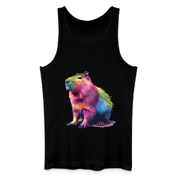 Colorful Capybara Rainbow Graphic for - Men’s Organic Tank Top - black - Front