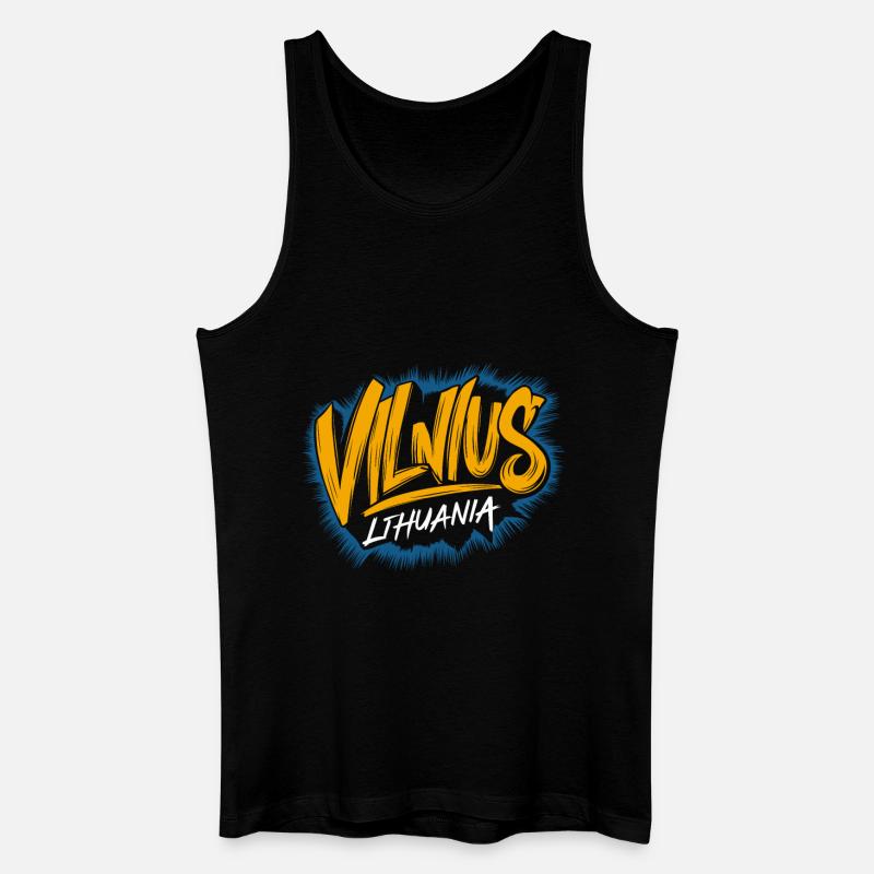 Vilnius Lithuania Souvenir - Männer Bio Tank Top - Schwarz
