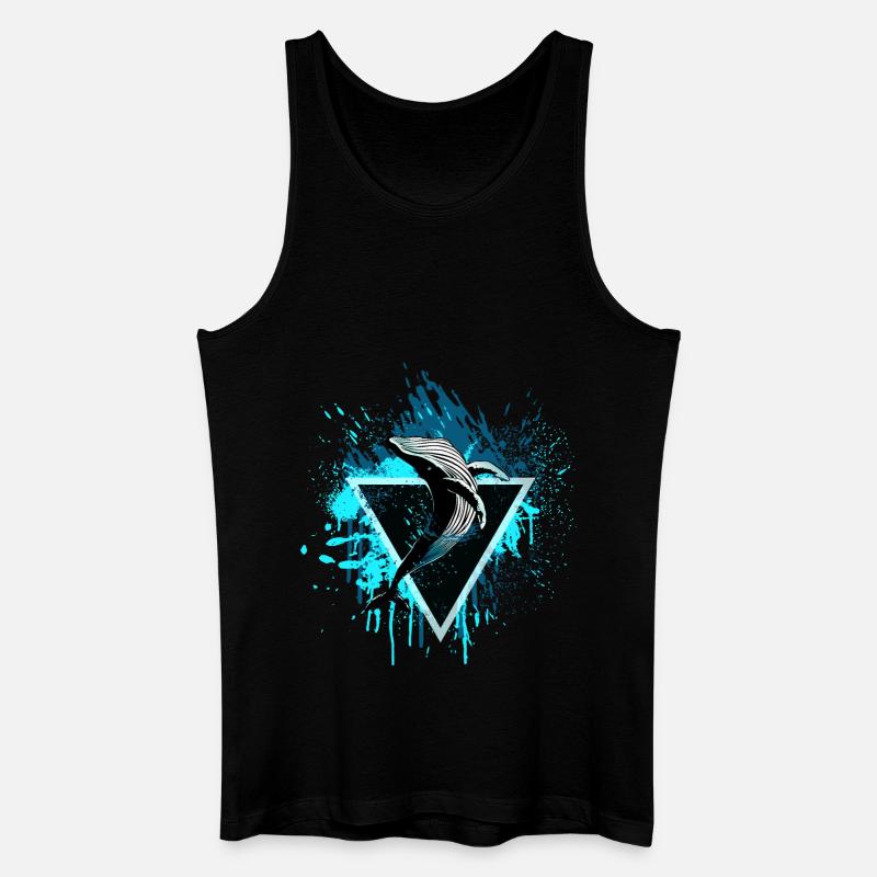 Wal mit Dreieck - Männer Bio Tank Top - Schwarz