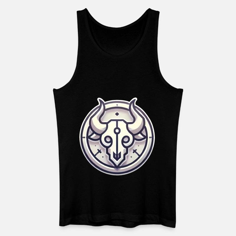 Minimalistisches Bullenschädel-Abzeichen-Design - Männer Bio Tank Top - Schwarz