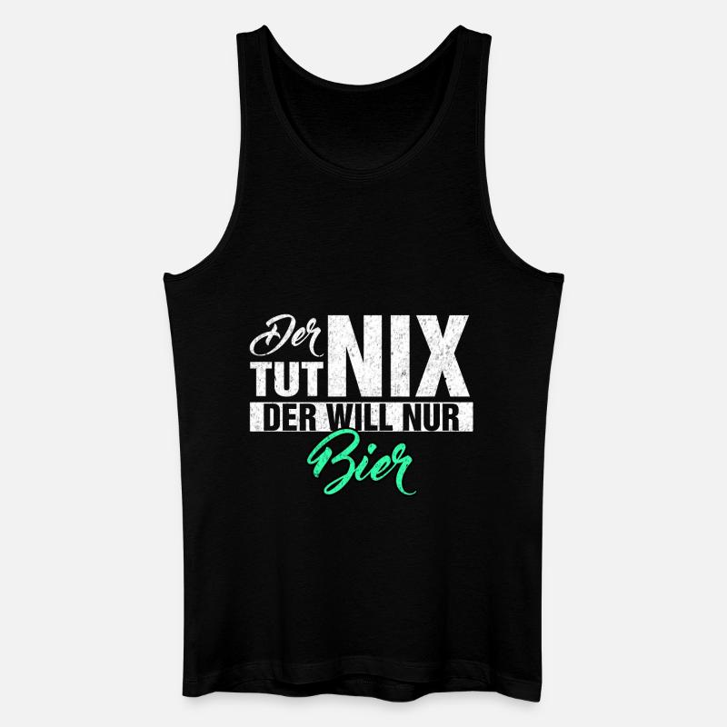 DER TUT NIX DER WILL NUR BIER - Männer Bio Tank Top - Schwarz