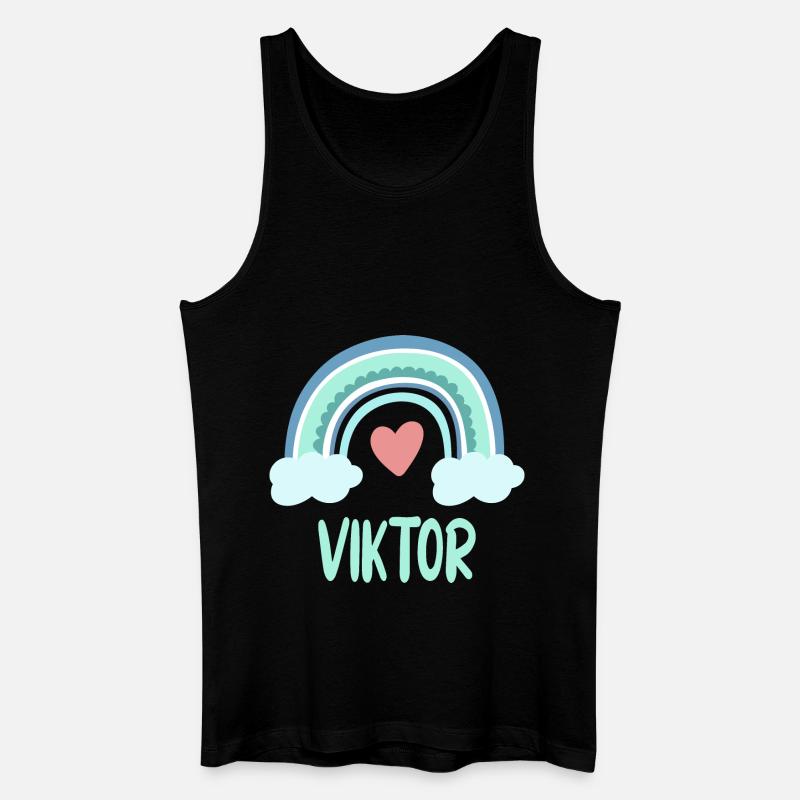 Viktor Name Regenbogen Baby - Männer Bio Tank Top - Schwarz