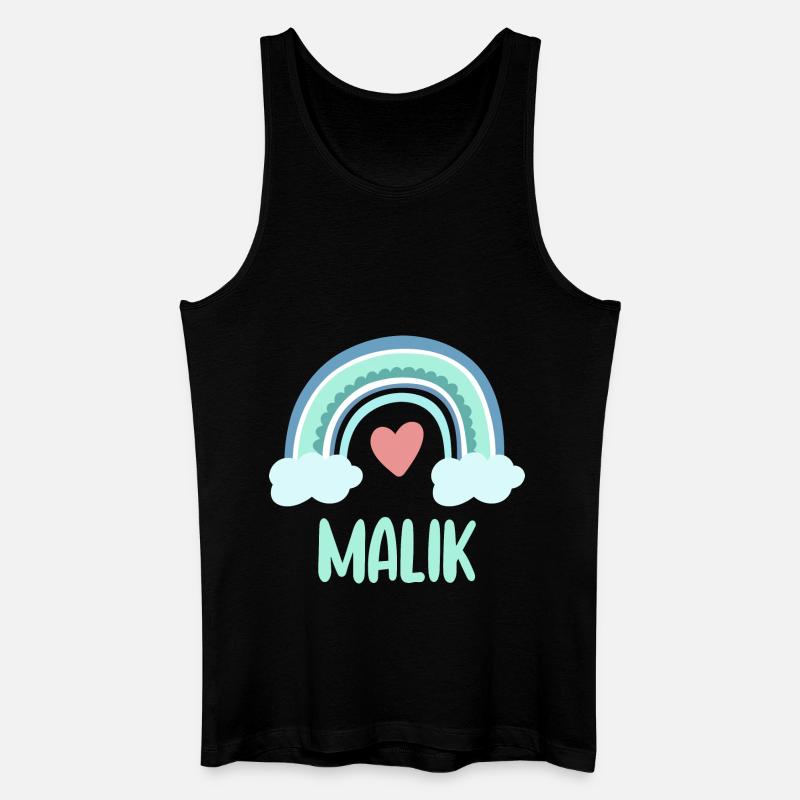 Malik Name Regenbogen Baby - Männer Bio Tank Top - Schwarz