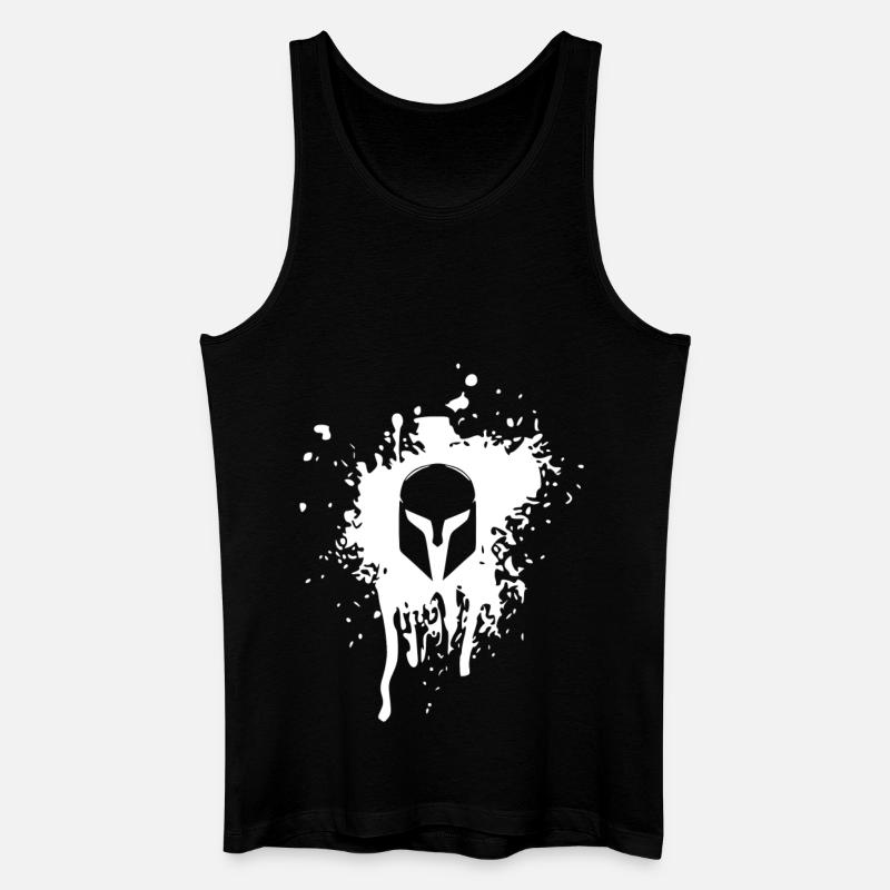 Spartan Helm - Männer Bio Tank Top - Schwarz