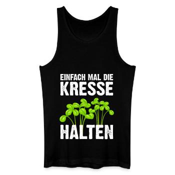 Einfach Mal Die Kresse Halten - Männer Bio Tank Top - Schwarz - Vorne