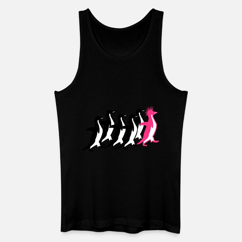 Pinguine Rudel - Männer Bio Tank Top - Schwarz