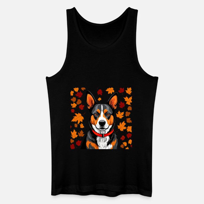 Herbst-Hund - Männer Bio Tank Top - Schwarz