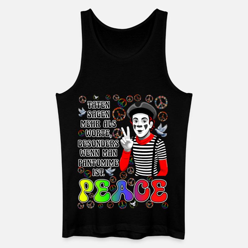 Friedens Pantomime - Männer Bio Tank Top - Schwarz