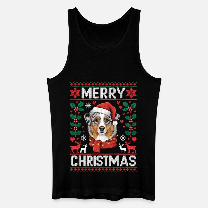 Australischer Schäferhund Weihnachten Xmas - Männer Bio Tank Top - Schwarz