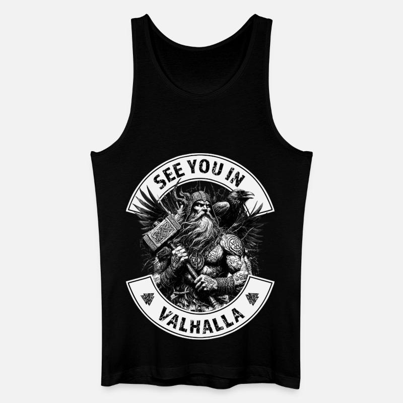 See you in Valhalla - Männer Bio Tank Top - Schwarz