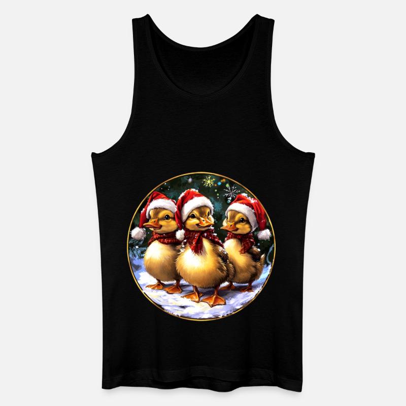 Entchen Weihnachtsmann - Männer Bio Tank Top - Schwarz