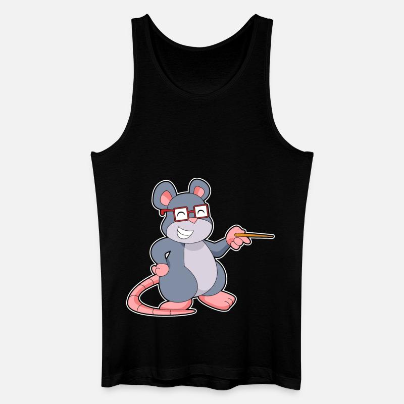 Maus Lehrer Pointer - Männer Bio Tank Top - Schwarz