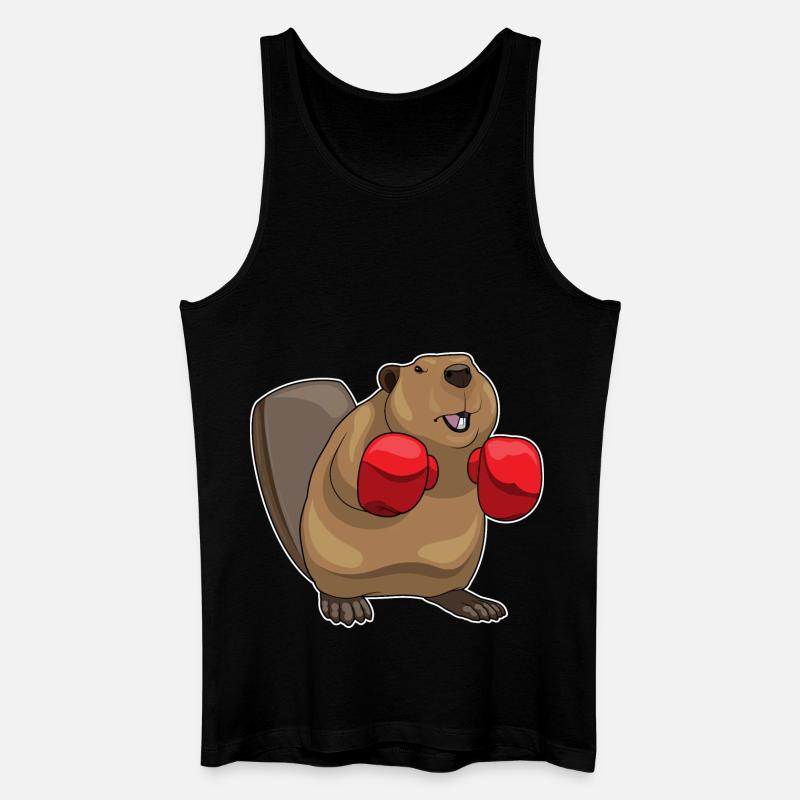 Biber Boxer Boxhandschuhe - Männer Bio Tank Top - Schwarz