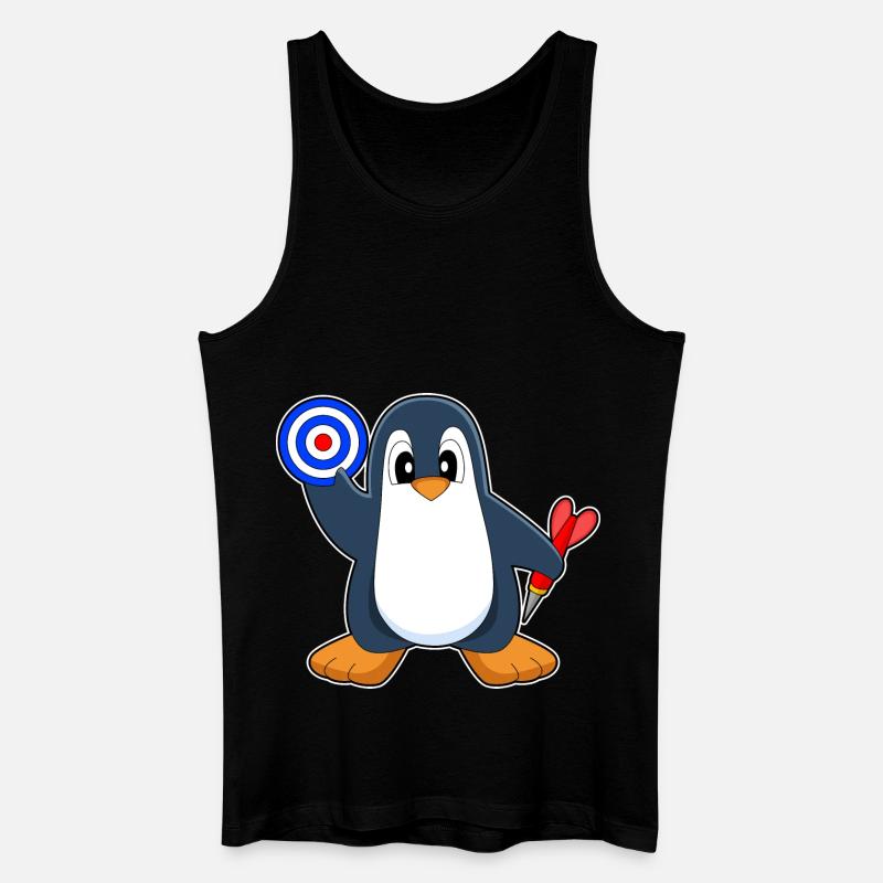 Pinguin Dart Dartpfeil - Männer Bio Tank Top - Schwarz