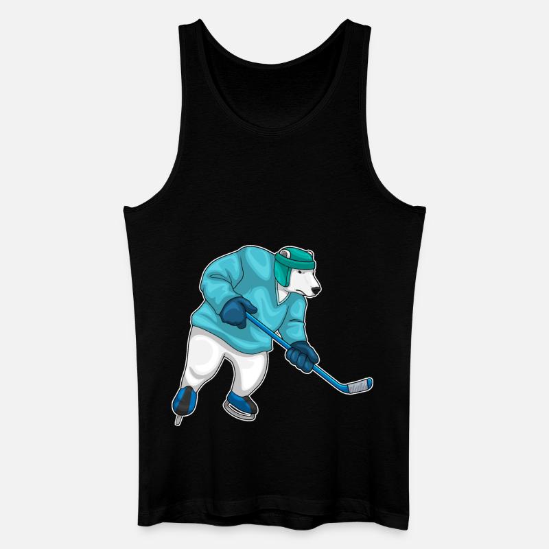 Eisbär Eishockey Eishockeyschläger - Männer Bio Tank Top - Schwarz