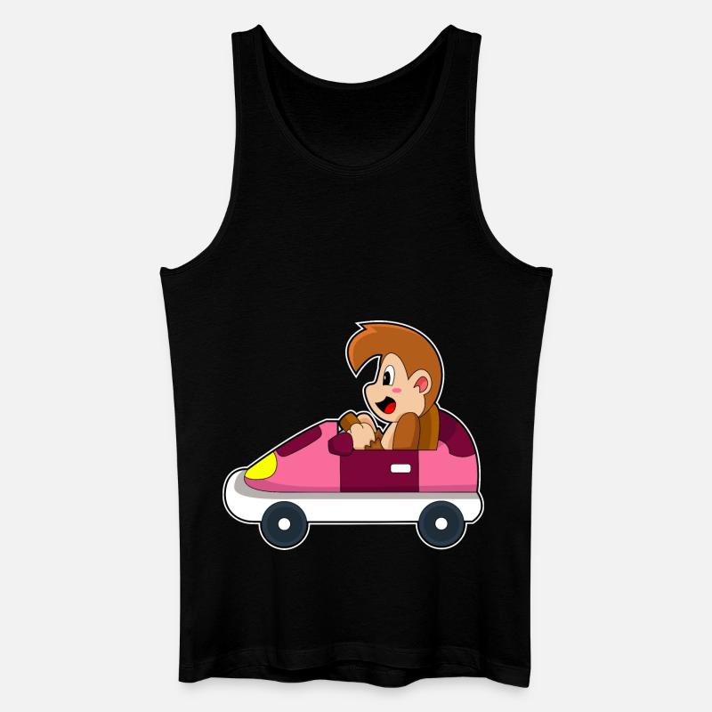 Affe Auto - Männer Bio Tank Top - Schwarz