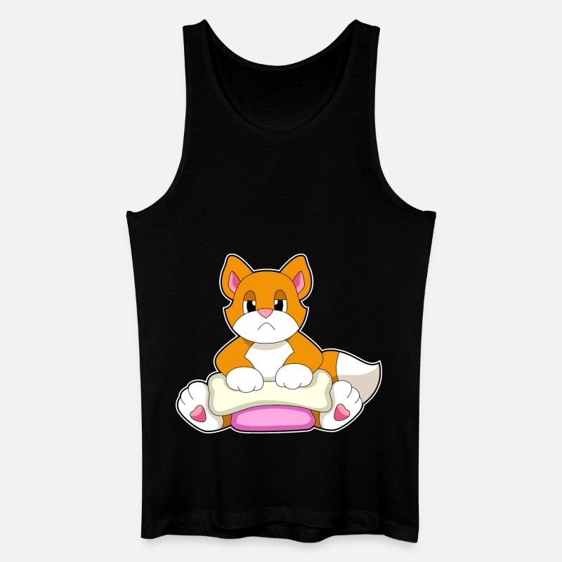 Katze Knochen - Männer Bio Tank Top - Schwarz