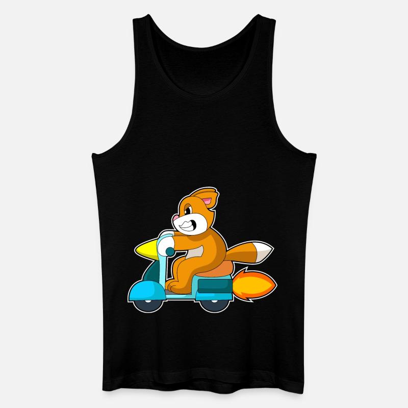 Katze Motorroller - Männer Bio Tank Top - Schwarz