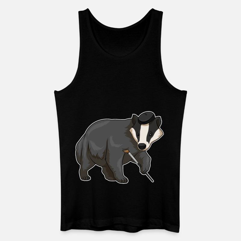 Honigdachs Malen Pinsel - Männer Bio Tank Top - Schwarz