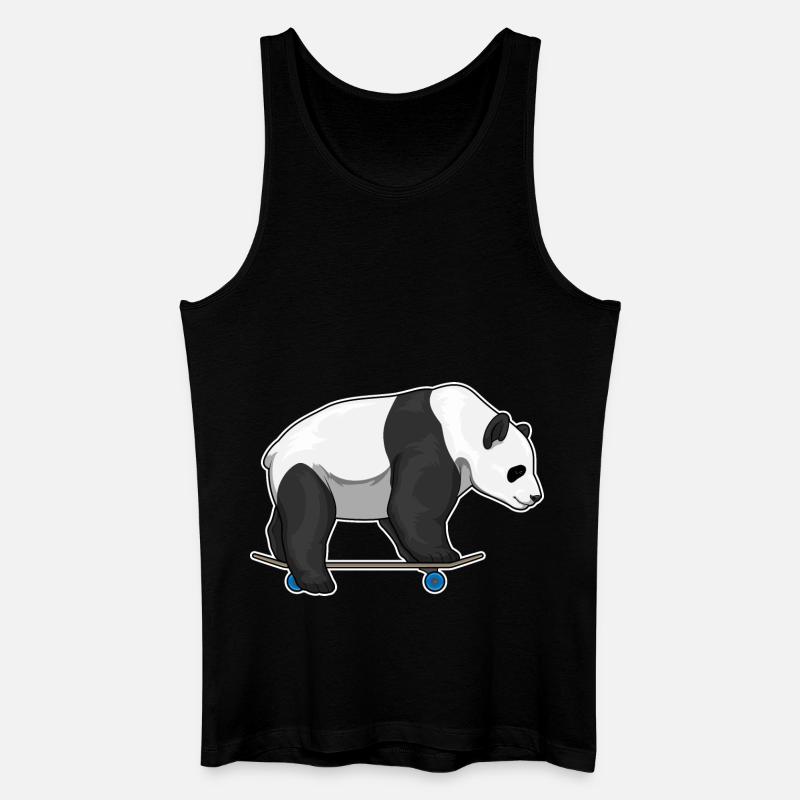 Panda Skater Skateboard - Männer Bio Tank Top - Schwarz