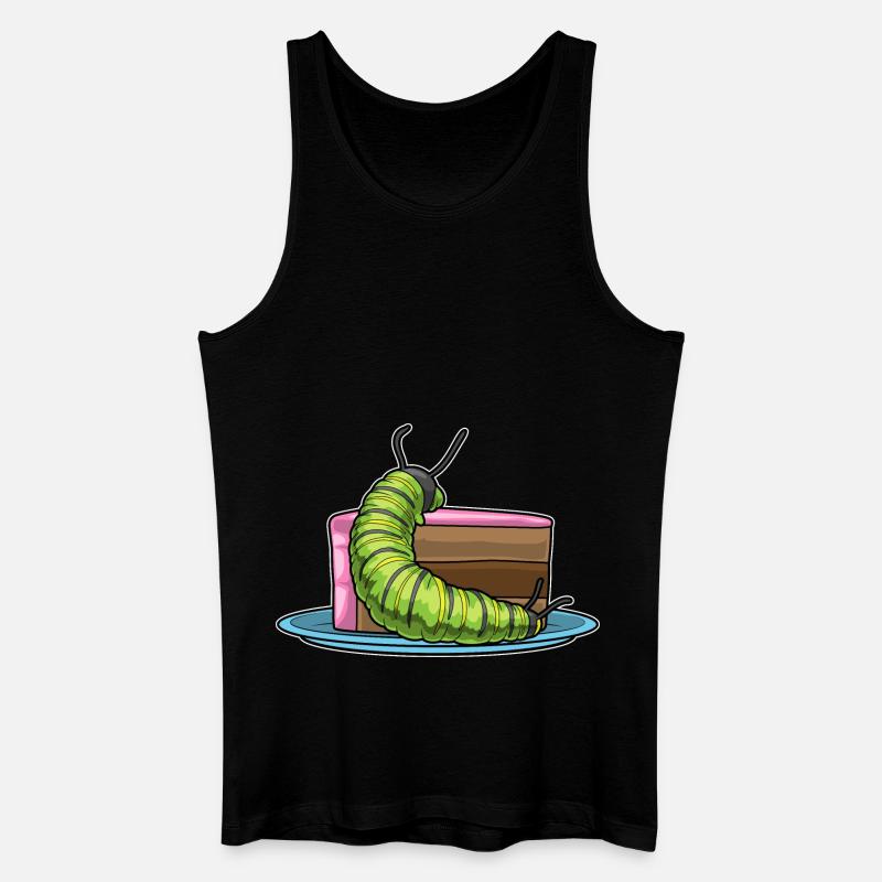 Raupe Kuchen - Männer Bio Tank Top - Schwarz