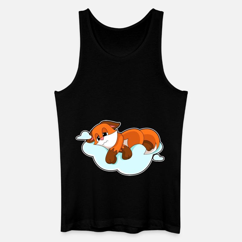 Fuchs Wolken - Männer Bio Tank Top - Schwarz