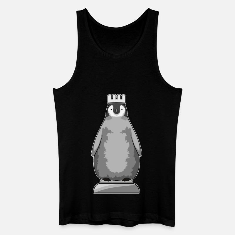 Pinguin als Schachfigur König - Männer Bio Tank Top - Schwarz