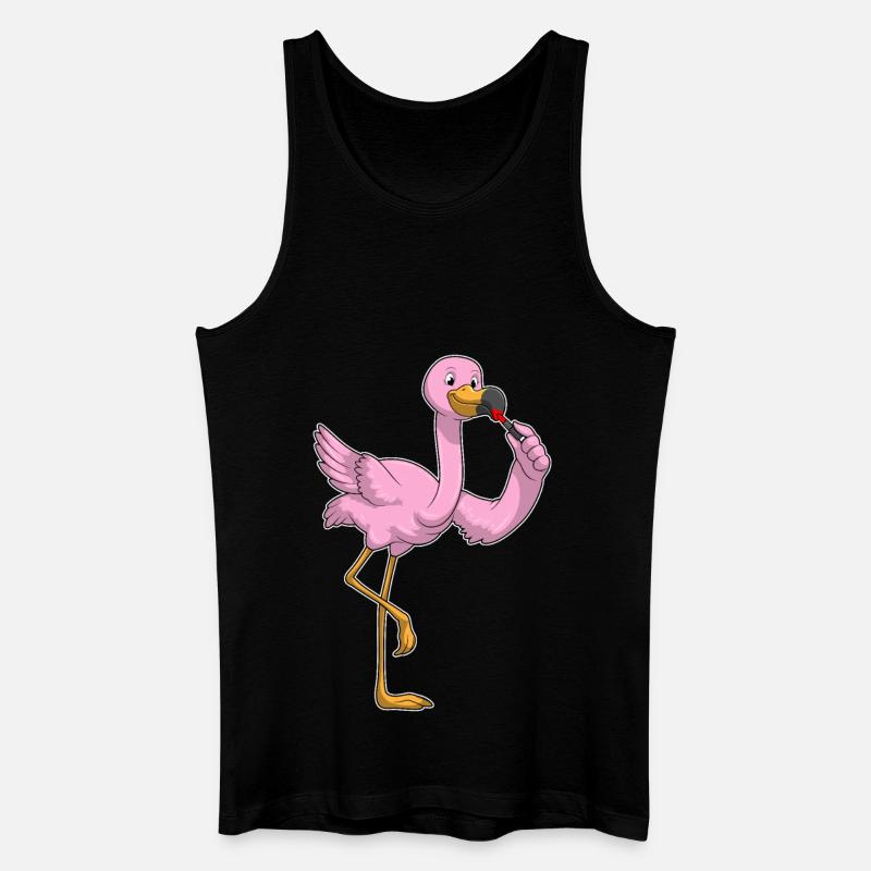 Flamingo mit Lippenstift - Männer Bio Tank Top - Schwarz