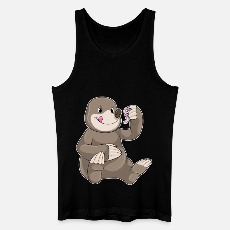 Mole with earthworm - Men’s Organic Tank Top - black