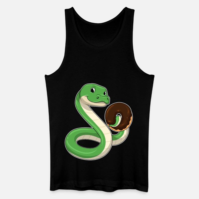 Serpent avec beignet - Débardeur bio Homme - noir