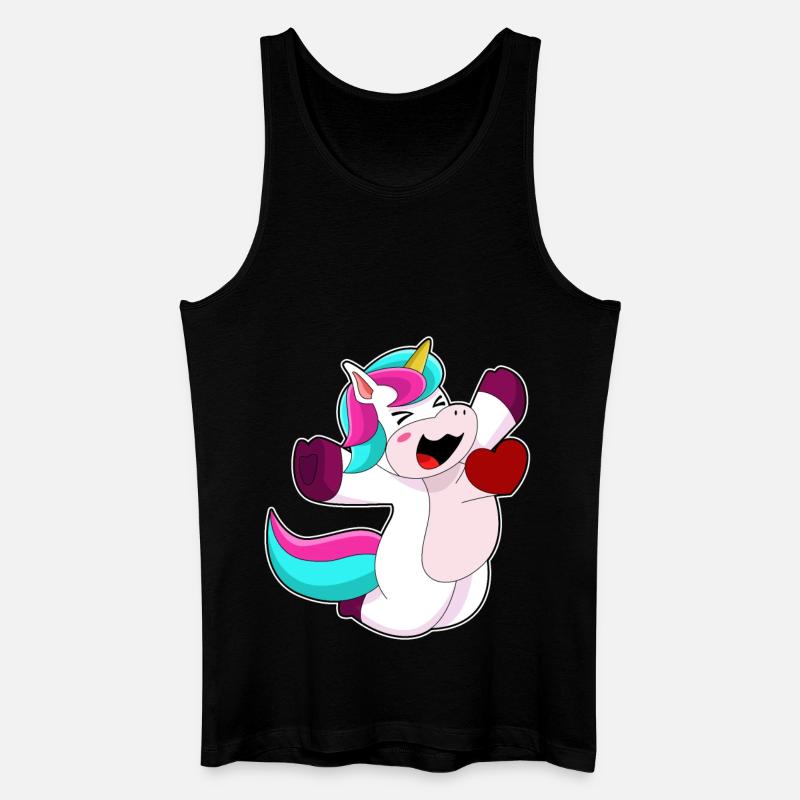 Einhorn mit Herz - Männer Bio Tank Top - Schwarz