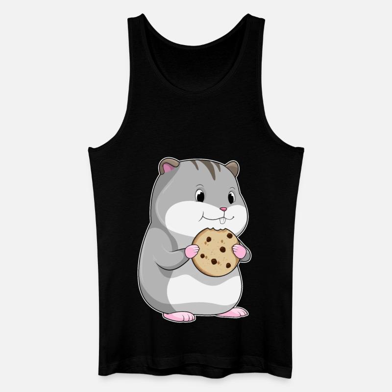 Hamster mit Keks - Männer Bio Tank Top - Schwarz