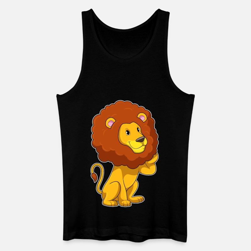 Löwe mit Locken - Männer Bio Tank Top - Schwarz