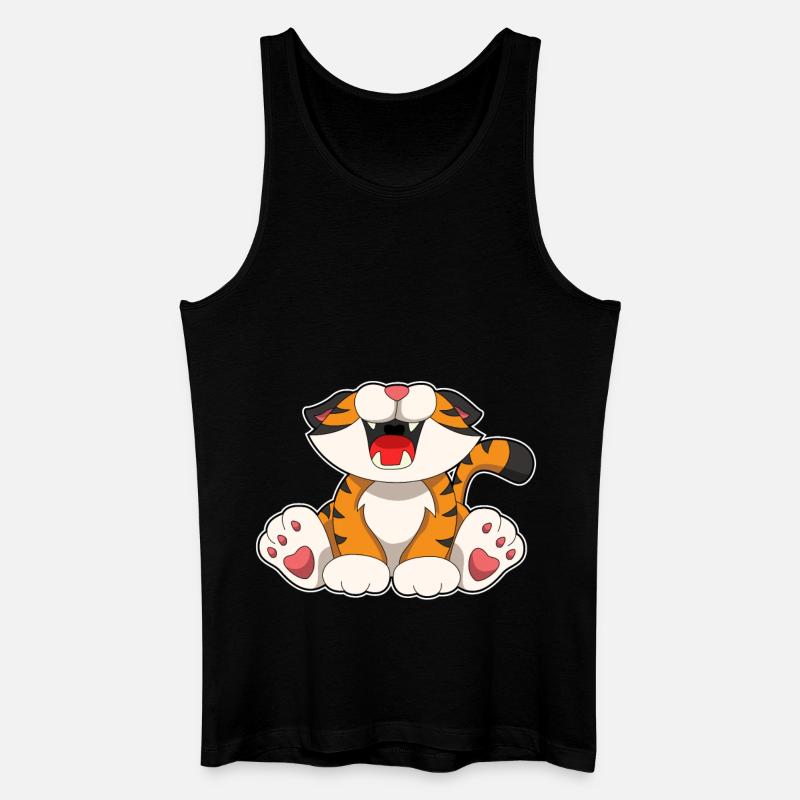 Brüllender Tiger - Männer Bio Tank Top - Schwarz