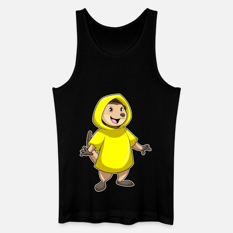Erdmännchen mit Regenjacke - Männer Bio Tank Top - Schwarz