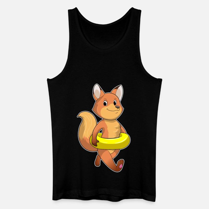 Fuchs mit Rettungsring - Männer Bio Tank Top - Schwarz
