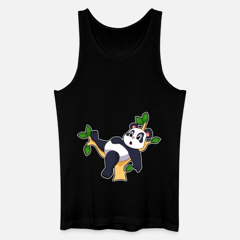 Panda on tree - Men’s Organic Tank Top - black
